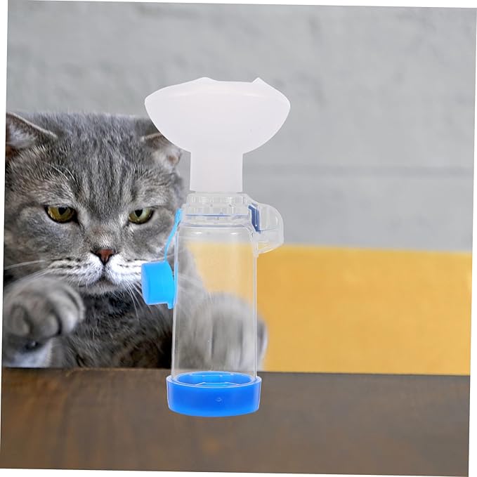 VICASKY Pet Aerosol Mask with Breathing Animal Shaped Chamber for Cats and Dogs Comfortable Fit for Home and Pet Hospitals Alleviates Coughing and Improves Breathing