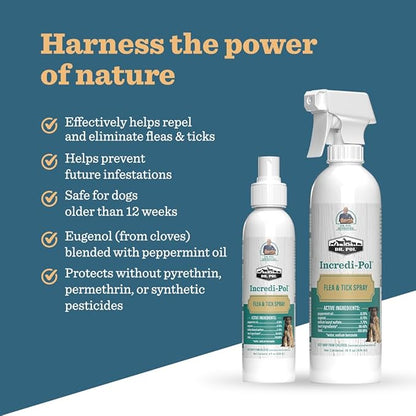 Dr. Pol Incredi-Pol Flea & Tick Spray | Fast-Acting Pest Control for Dogs | Helps Repel & Eliminate Fleas, Ticks & Larvae | Safe & Effective Formula | 16 oz