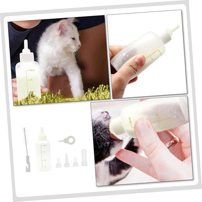 ORFOFE PET Nursing Bottle Set for Puppies and Kittens Silicone Milk Bottles for Small Animals Comfortable to Hold for Newborn Pets