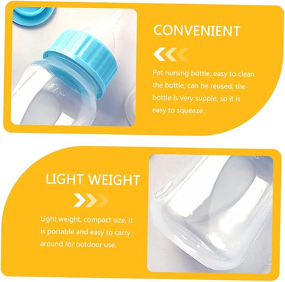 BESPORTBLE 2Pcs Transparent Kitten Milk Bottles with Scale Design Silicone Nursing Feeders for Puppies and Newborn Small Pets Portable Lightweight Feeding Bottles to Control Intake and