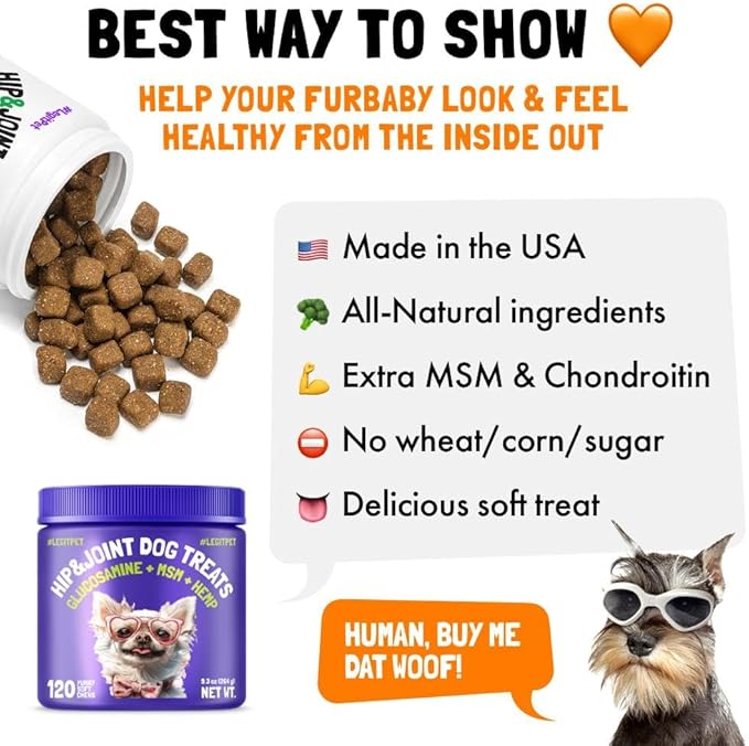 Cranberry UTI Chews for Dogs Bladder Support + D-Mannose Supports Kidney Urinary Tract 30 Chews and Hemp Hip & Joint Supplement for Dogs 120 Soft Chews