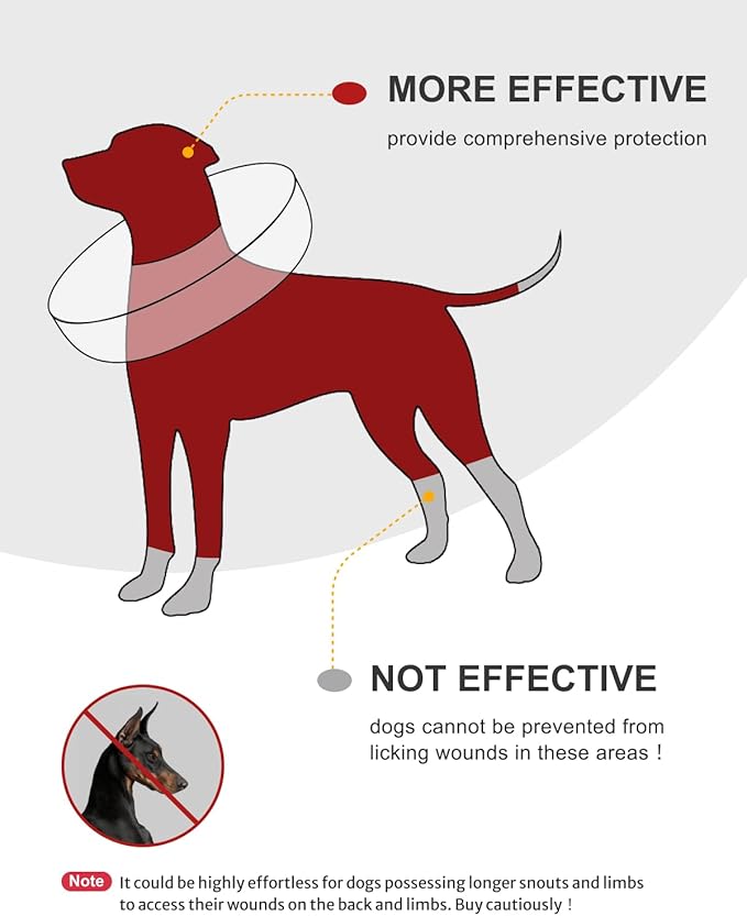 MIDOG Inflatable Dog Cone Alternative for After Surgery - Soft Protective Donut Collar Prevents Licking & Allows Eating, Comfortable Recovery E-Collar Alternative for Small Medium Large Dogs (Red,L)