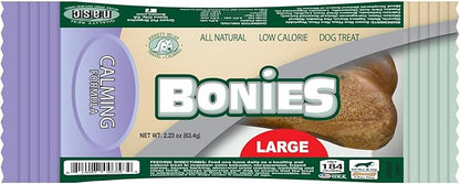 Bonies Natural Calming Formula Large-Sized Single Bone - Contains Chamomile & Lavender, Help Anxiety, Excessive Barking and Trembling, Chicken Flavor, [Large Dog], 1 Bone