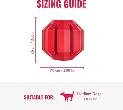 KONG Stuff-A-Ball - Durable Chew Toy for Dogs - Natural Rubber Dog Toy for Dental Health - Pet Toy for Chewing & Teeth Cleaning - Stuffable Toy for Dog Treats & Snacks - for Medium Dogs