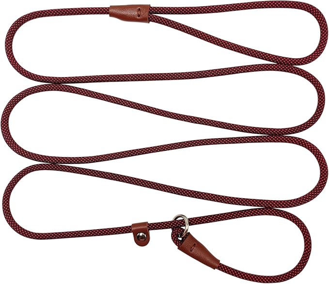 BTINESFUL 7FT Slip Lead Dog Leash, 1/4" Nylon Rope Dog Training Leash, No-Pull Leashes for Small Medium Dogs Walking Controlling