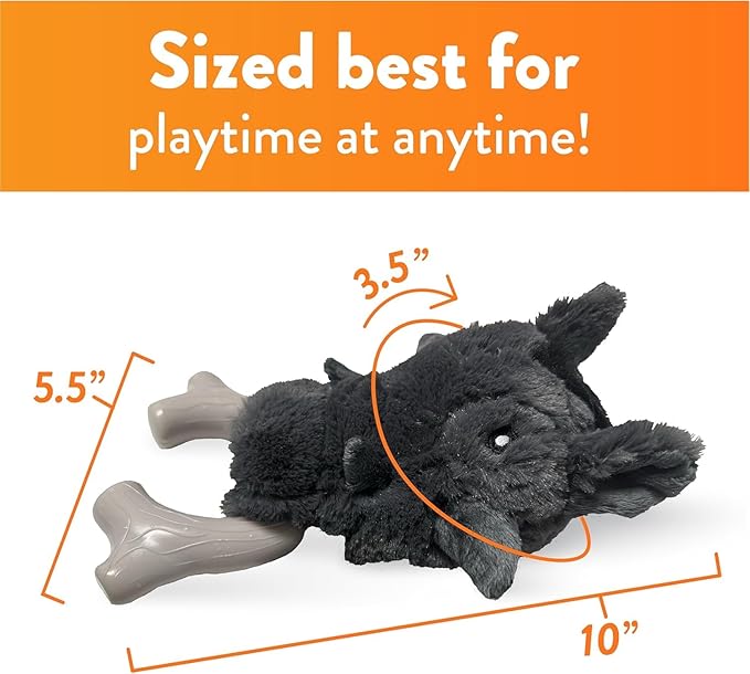 Spunky pup Knucklehead Durable Dog Toy - 2-in-1 Plush & Chew Toy for Aggressive Chewers, Chicken-Flavored Dental Chew, Durable Double-Stitched Squeaker- Warthog