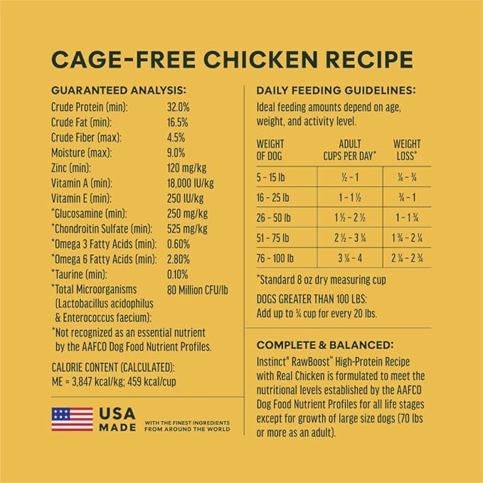 Instinct RawBoost, Natural Dry Dog Food with FreshDried Raw, High Protein, Grain-Free Recipe - Real Chicken, 3.5 lb. Bag
