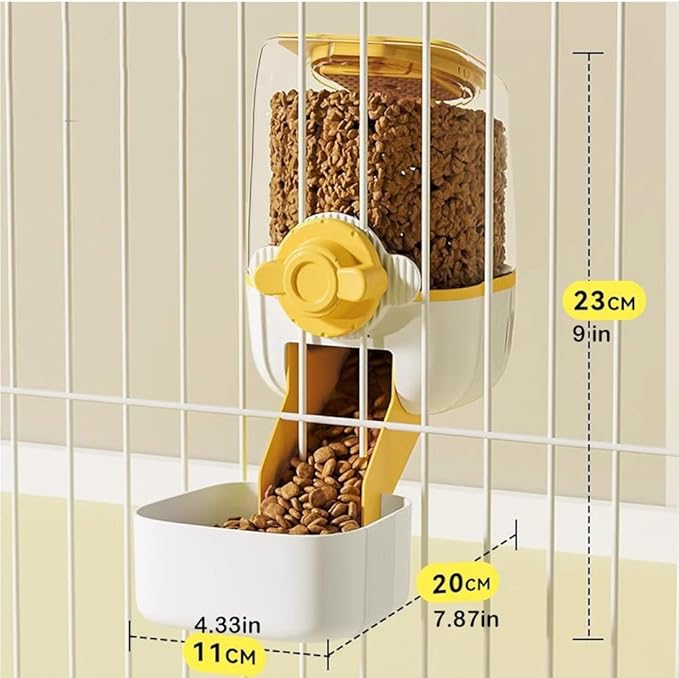 Pet Dog Cat Hanging Automatic Feeders, Auto Gravity Pet Feeder No Drip Water Set, Cage Pet Feeding Bowls Dispenser for Cats Dogs Puppy, Rabbit (Blue-Pink)