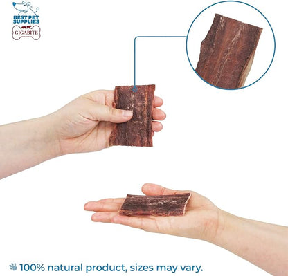GigaBite Beef Esophagus Dog Treats - Natural Gullet Sticks for Dogs, High Protein Single Ingredient Dog Chews, Rawhide Free Dental Dog Treats for All Dog Breeds - Strips Taffy, 1 Pound