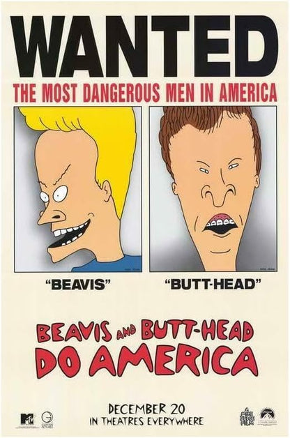 Rectify the Race Beavis And Butthead Do America Movie Mike Judge Bruce Willis 24x36 Poster