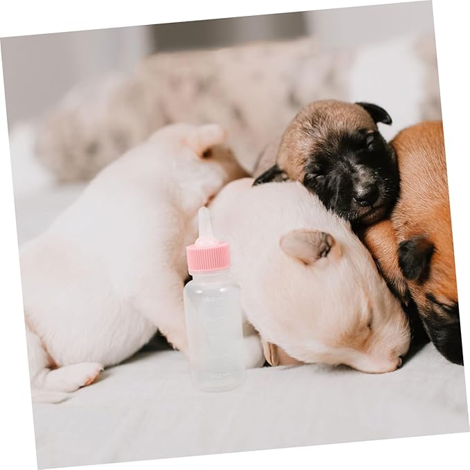 2pcs Pet Nursing Bottles Feeding Kit for Puppies and Kittens Small Animal Milk Feeder Bottles Easy Handling Design for Calves and Small Pets