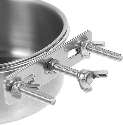 OUNONA 2pcs Stainless Steel Dog Water and Food Bowls Anti-Spill Large Capacity 10x4.5cm 12x5cm Pet Feeding Dish for Home Use Puppy and Kitten Supplies