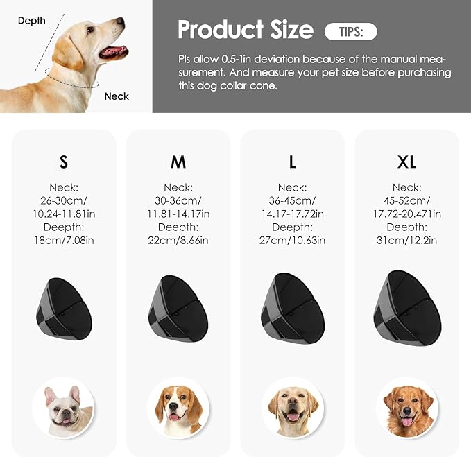 Small Dog Cone Collar, Adjustable Soft Dog Cone for Small Dogs to Stop Licking, Pet Recovery Cone for Male Female Dogs, Grey S