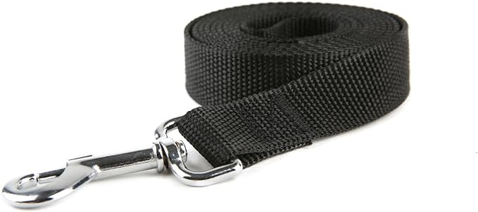 Nylon Dog Training Leash, Traction Rope, 4/5/6 Feet Long, 3/4 Inch 1 Inch Wide, for Small and Medium Dogs (1'' x 5 FT, Black)