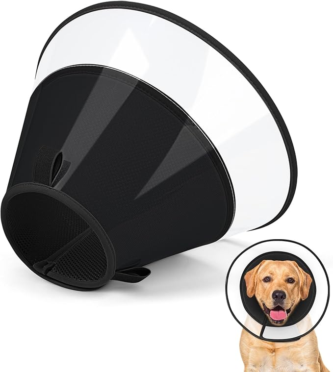 Dog Cone Collar with Soft Padding to Stop Licking, Elizabeth Recovery Collar After Surgery for Large Medium Small Dogs, Comfortable Pet Head Cone Alternative for Neutering Spay Injury(S)