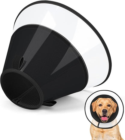 Dog Cone Collar with Soft Padding to Stop Licking, Elizabeth Recovery Collar After Surgery for Large Medium Small Dogs, Comfortable Pet Head Cone Alternative for Neutering Spay Injury(S)