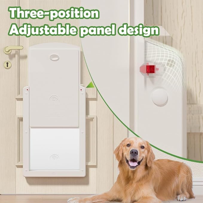 Large Dog Door for Door, UpgradeThicken, Suitable for Dogs Up to 100lbs, Doggy Door with Sliding Lock Panel and Magnetic Flap for Interior and Exterior Doors
