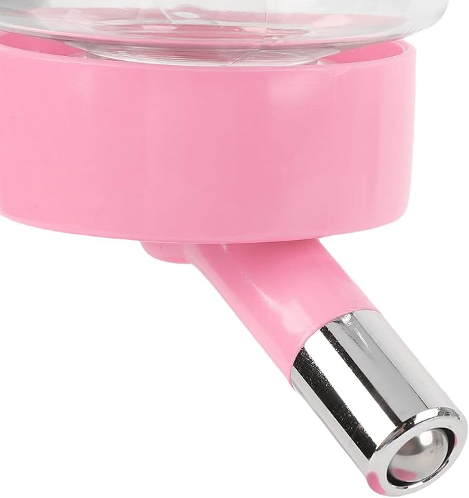 Denash Pet Standing Water Dispenser Feeder, 500ml Dog Water Feeder Bottle Adjustable Raised Pet Food Bowl for Dogs Detachable Bottles Easy Cleaning (Pink)