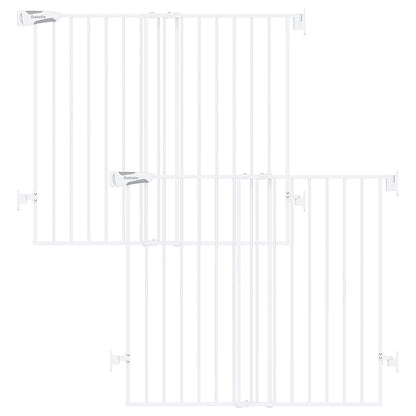 Babelio Baby Gate for Stairs, Kitchen & Doorways, No Bottom Bar| Easy Install| One-Handed Operation| Auto-Close| Hardware Mount Safety Dog Gate (White - B17, 34" H, 26-43" W-Standard 2 Pcs)