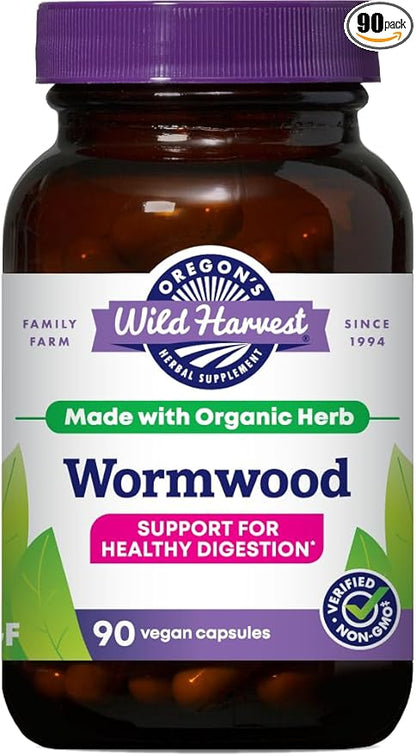Oregon's Wild Harvest Wormwood Organic Herbal Supplement, 90 Count