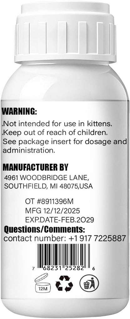 lvermect Dewormer Liquid for Dogs and Cats, Digestive Cleanser Treatment, Broad Spectrum for All Wormer, Hookworms, Lung Worms, Pin Worms, Round Worms