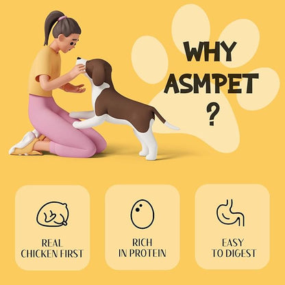 ASMPET Chicken Jerky Dog Treats, Chicken Rings, Training Treats for Dogs, Natural Dog Jerky Treats