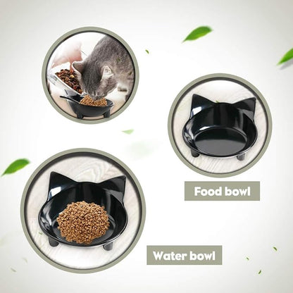 Skrtuan Set of 2 Non-Slip Cat & Dog Bowls – Wide, Shallow Food and Water Dishes for Whisker Fatigue Relief, No Spill, Safe Food-Grade Pet Bowls for Cats, Small Dogs, Kittens, Puppies & Rabbits
