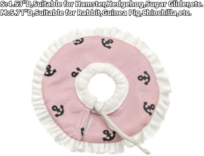 Adjustable Guinea Pig Cone Pet Recovery Collar, Soft Pet Recovery Collar for Rabbits/Chinchilla/Kittens After Surgery Wound Healing,Elizabeth Neck E-Collar (S)