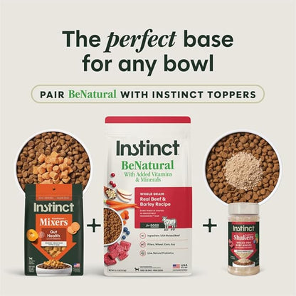 Instinct BeNatural, Natural Dry Dog Food, Raw Coated Kibble, Whole Grain - Real Beef & Barley, 4.5 lb. Bag