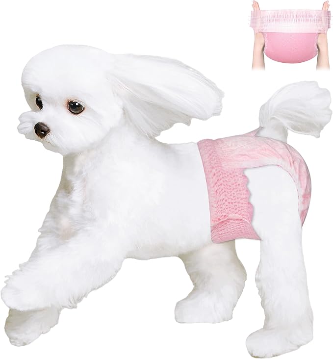 Ambreview Disposable Dog Diapers Female, Just Pull It Up, Doggie Diapers for Female Dogs, Strong Absorbency | Leak Proof, for Dogs in Heat | Elderly | Disabled, XS 30 PCS