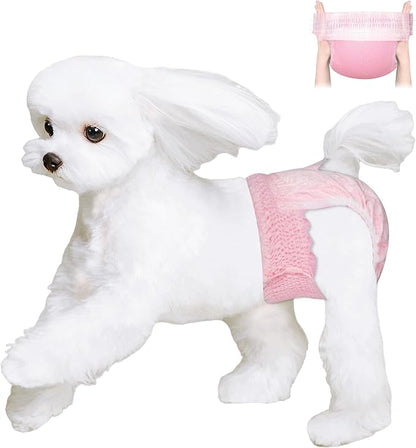 Ambreview Disposable Dog Diapers Female, Just Pull It Up, Doggie Diapers for Female Dogs, Strong Absorbency | Leak Proof, for Dogs in Heat | Elderly | Disabled, XS 30 PCS