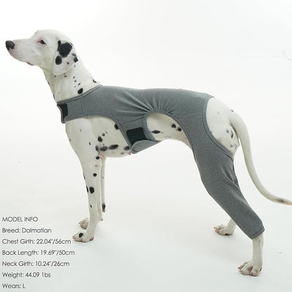 ROZKITCH Dog ACL Surgery Recovery for Rear Right Left Leg, Pet Prevent Licking Wound Elbow Protector, Male Female Dog Recovery Suit Rear Legs for Sprain ACL CCL Arthritis Joint Care Grey L