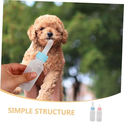 Levemolo 2pcs Kitten Weaning Bottles Goat Milk Feeder for Puppies and Small Animals Convenient Nursing Bottle for Newborn Pets for Pet Care