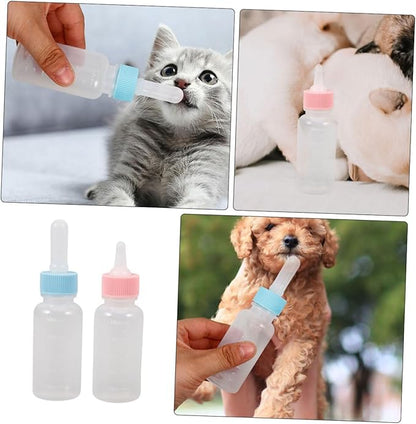 WOONEKY 2pcs Kitten Milk Bottle Puppy Feeding Bottles for Small Animals Optimal Capacity Convenient Design for Kittens and Puppies and Easy to Use