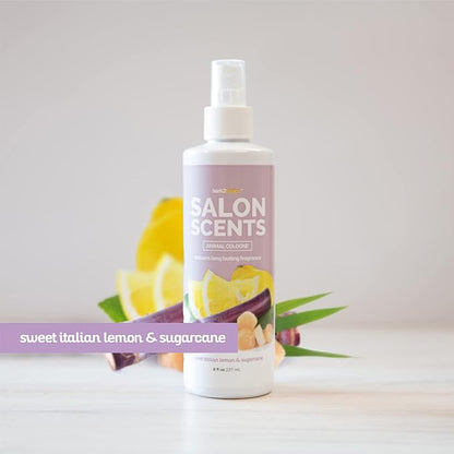 Bark2Basics Salon Scents Pet Grooming Cologne Spray - 8 oz, Natural Professional Perfume for Dogs and Cats, Long Lasting, Deodorizing, Made in The USA (Sweet Italian Lemon)