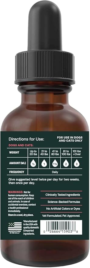 VetriScience DMG Immunity Health Easy-Dose Liquid, Immune Support Supplement for Cats and Dogs, Hypoallergenic, Support Performance, Stamina, Immune Response, (Dimethylglycine), 30 ml
