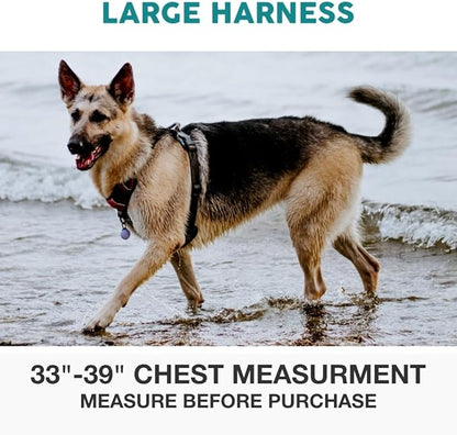 Embark Adventure Large Dog Harness – No-Pull, Reflective Trim, Military-Grade Nylon, Front Clip with Gel-Lined Handle