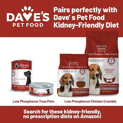 Dave's Pet Food Kidney Dog Treat for Renal Diet, Semi-Moist Sweet Potato Treats, Low Phosphorus Chewy Treats, Kidney Support for Dogs, Complements Friendly Dog Food (2 Pack)