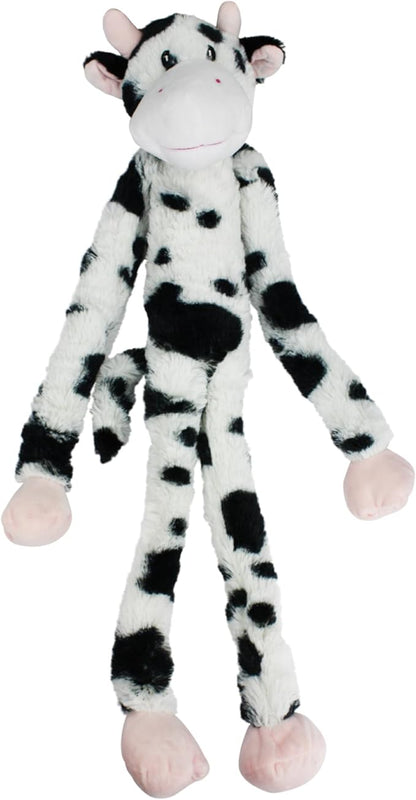 Multipet Swingin' Slevin Cow Dog Plush Toy - Squeaky Toys for All Dogs - Extra Soft Plush - Stuffed Animal for Cuddling & Playing - Cute (27”, White, 5 Squeakers)
