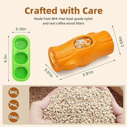 Orange Dog Toys for Aggressive Chewers, Interactive Indestructible Dog Toys with Frozen Treat Function, Durable Dog Puzzle Toy for Large & Medium Dogs, Reduces Anxiety & Extends Playtime