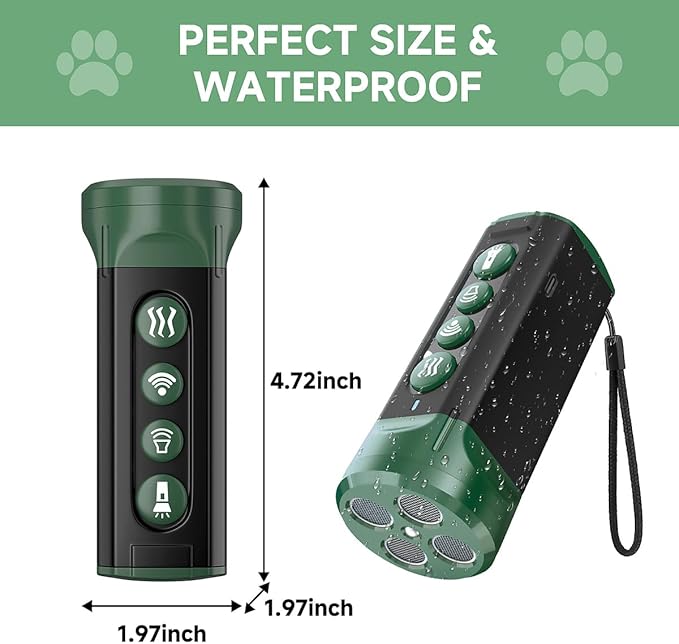 BOKKY 6-in-1 Anti Barking Device for Dogs with 3X Sonic Emitters Convertible Waterproof Dog Bark Deterrent of 4 Heads Up to 32FT Long - Safe for Dogs Training - Indoor & Outdoor
