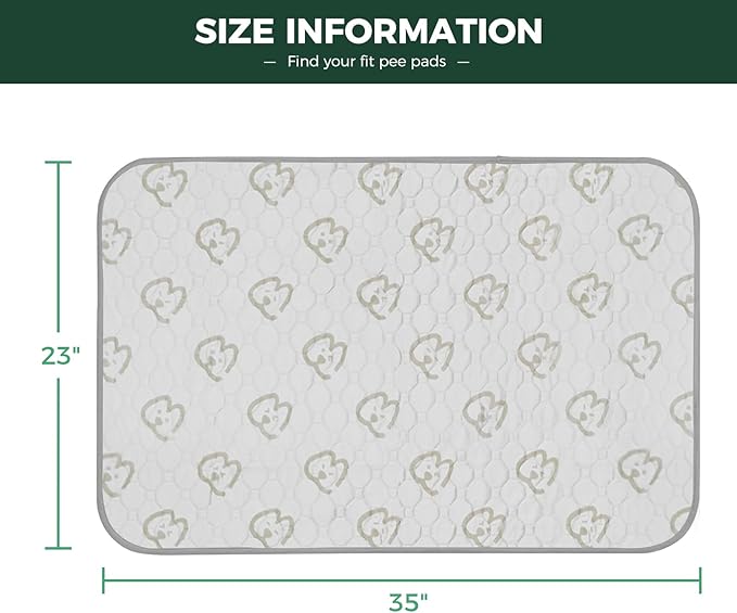 FXW Washable Pee Pads for Dogs, Leak-Proof & Non-Slip, Specifically Designed for 36inch Cages, 23" x 35" Rectangle, Khaki, 1 Pack