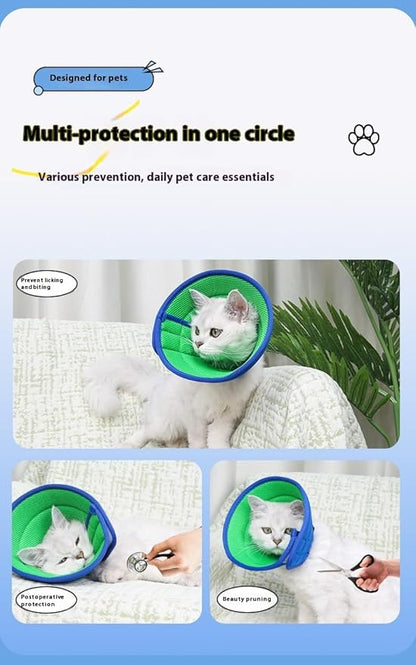 Soft Dog Cone Collar Alternative, Adjustable E-Collar for Surgery Recovery & Wound Protection. Comfy Elizabethan Cone for All Pets. (Blue, XXS (Fit Under 3.3 lbDog & 4.4 lb Cat))