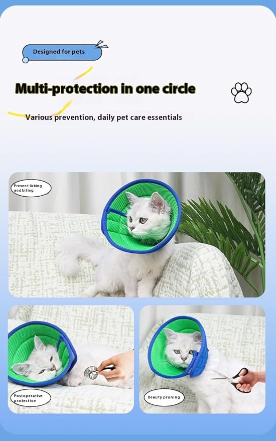 Soft Dog Cone Collar Alternative, Adjustable E-Collar for Surgery Recovery & Wound Protection. Comfy Elizabethan Cone for All Pets. (Blue, XL (Fit 20-49 lb Dog))