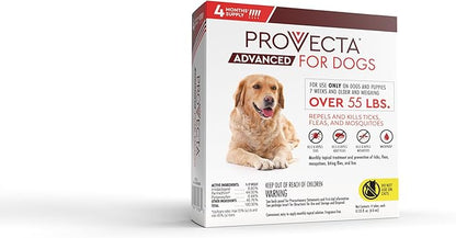 Provecta® Advanced for Extra Large Dogs (Over 55 lbs) Flea and Tick Topical Treatment, 4-Month Supply