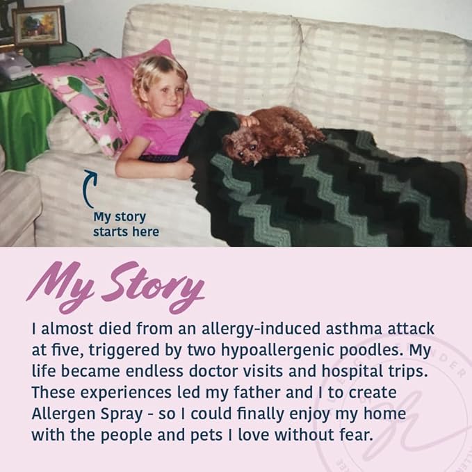 Allergy Asthma Clean Allergen Spray, Pets, Dust Allergies & More, Air & Surface Control, Just Add Water, Bottle Plus Two Refills, Over 100oz Total