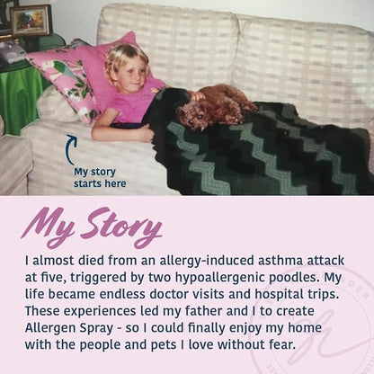 Allergy Asthma Clean Allergen Spray, Pets, Dust Allergies & More, Air & Surface Control, Just Add Water, Bottle Plus Two Refills, Over 100oz Total