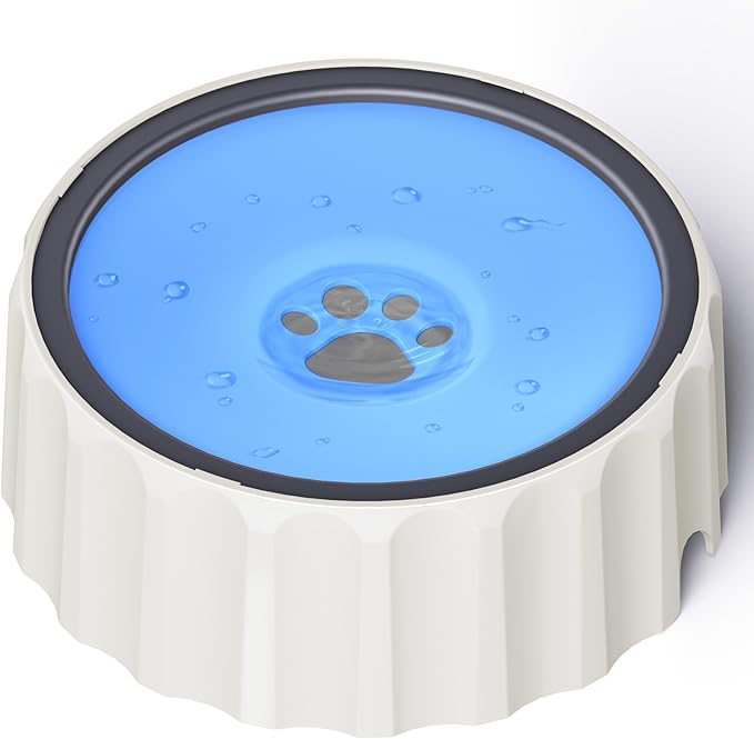 Dog Small Animals Water Bowl No Spill 70oz/2L Large Capacity Dispenser Non Slip No Splash Small Animals Bowl Pet Slow Feeder No Drip Dog Water Bowl on Vehicle for Dogs and Cats - Blue