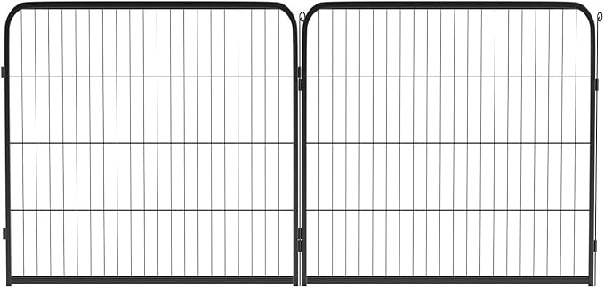 FDW Dog Playpen Dog Pen Dog Kennel 2 Panels 32 Inch Height Indoor Outdoor Folding Metal Portable Puppy Exercise Pen Heavy Duty Dog Fence for Yard Camping,Black