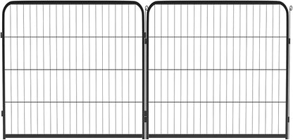 FDW Dog Playpen Dog Pen Dog Kennel 2 Panels 32 Inch Height Indoor Outdoor Folding Metal Portable Puppy Exercise Pen Heavy Duty Dog Fence for Yard Camping,Black